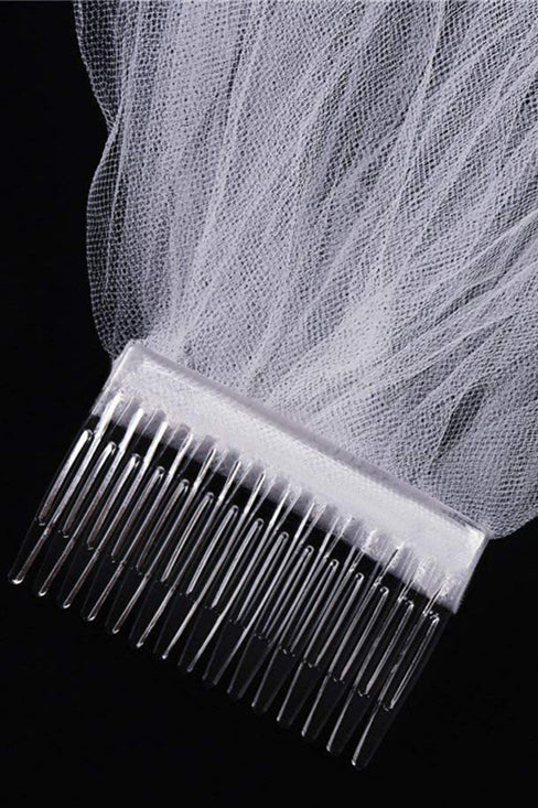 Hot-Selling Double Layered White Bridal Veil with Comb