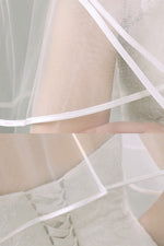 Hot-Selling Double Layered White Bridal Veil with Comb