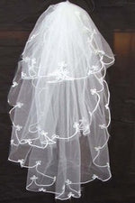 1 1/2 Meters Layered White Bridal Veil