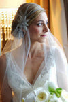 Rhinestones Headdress White Bridal Veil