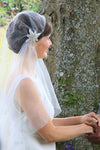 Rhinestones Headdress White Bridal Veil