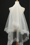 1.5 Meters Lace Appliqued White Bridal Veil
