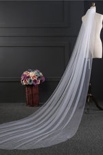 3 Meters Long White Bridal Veil With Comb