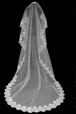 3 Meters Lace Floral White Bridal Veil