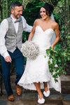 Sweetheart Mermaid White Lace Wedding Dress