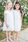 Rustic Short Sleeves White Flower Girl Dress