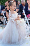 Princess Long Sleeves Flower Girl Dress with Bowknot