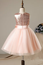 Cute Toddler Pink Flower Girl Dress with Bowknot