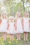 Cute Pink Flower Girl Dress with Lace Top