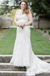 Strapless Mermaid White Lace Wedding Dress