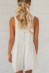 Beige Vest Short Women Romper