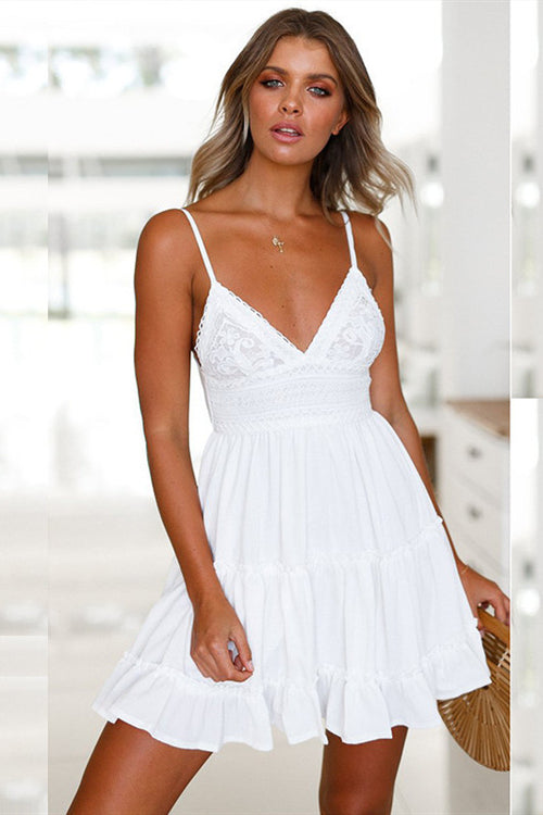 Sexy Short White Summer Dress Beach Dress