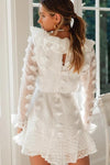 V-Neck Vintage Short White Dress