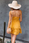 Straps Short Yellow Beach Dress Summer Dress