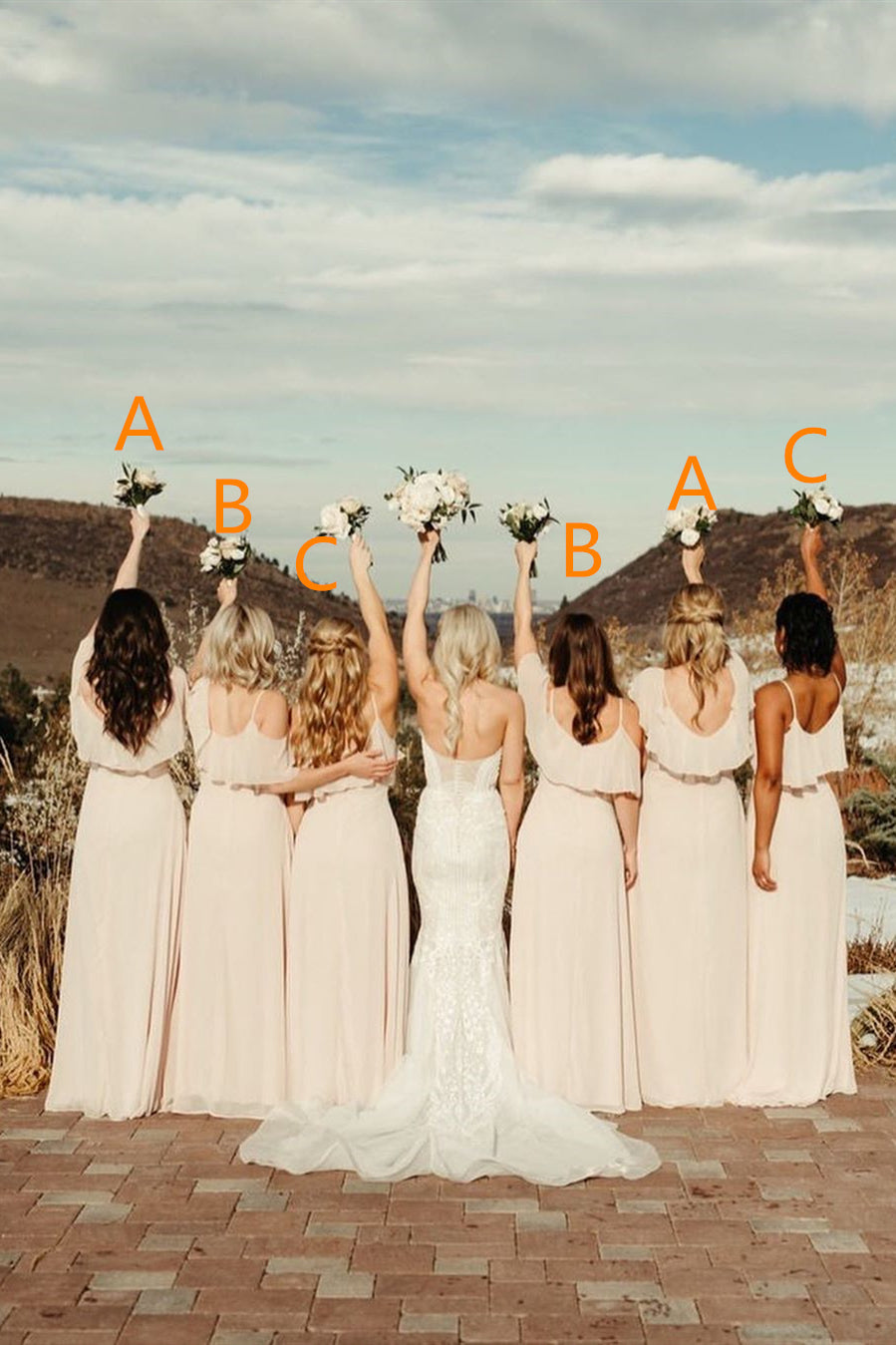 Mismatched A-line Ivory Chiffon Bridesmaid Dresses FancyVestido Mismatched A-line Ivory Chiffon Bridesmaid Dresses FancyVestido