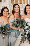 Mismatched Mint Green Long Chiffon Bridesmaid Dresses