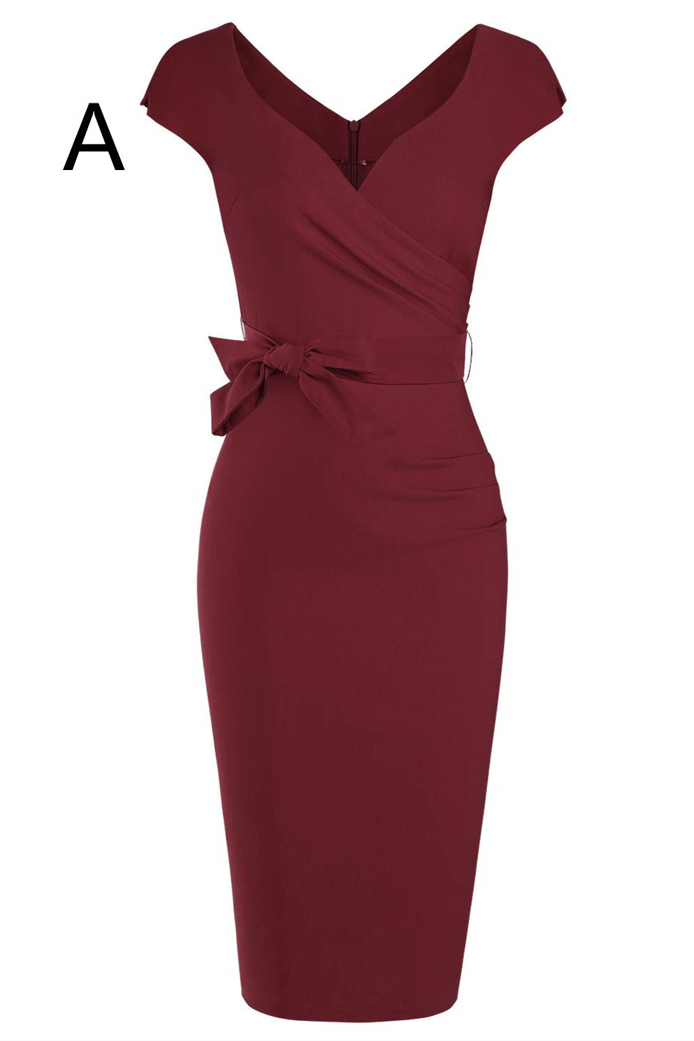 Cap Sleeves Mermaid Burgundy Mother of the Bride Dress with Sash