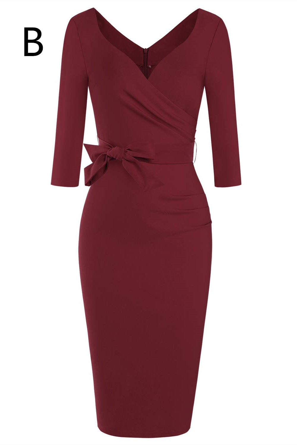 Long Sleeves Mermaid Burgundy Mother of the Bride Dress – FancyVestido