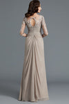 3/4 Sleeves Beige Mother of the Bride Dress with Appliques