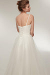 Spaghetti Strap High Low A-line Ivory Wedding Dress with Lace-Up