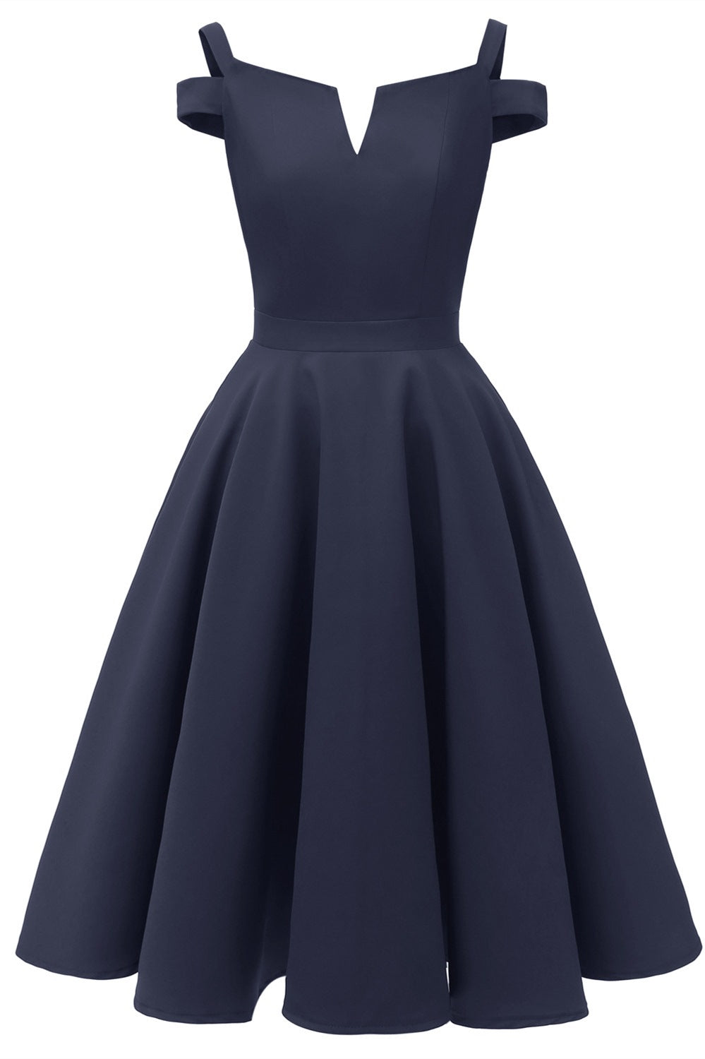 Cold Sleeves Navy Blue Short Party Dress – FancyVestido