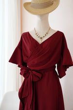 Short Sheath A-line Burgundy Homecoming Dress with Ribbon