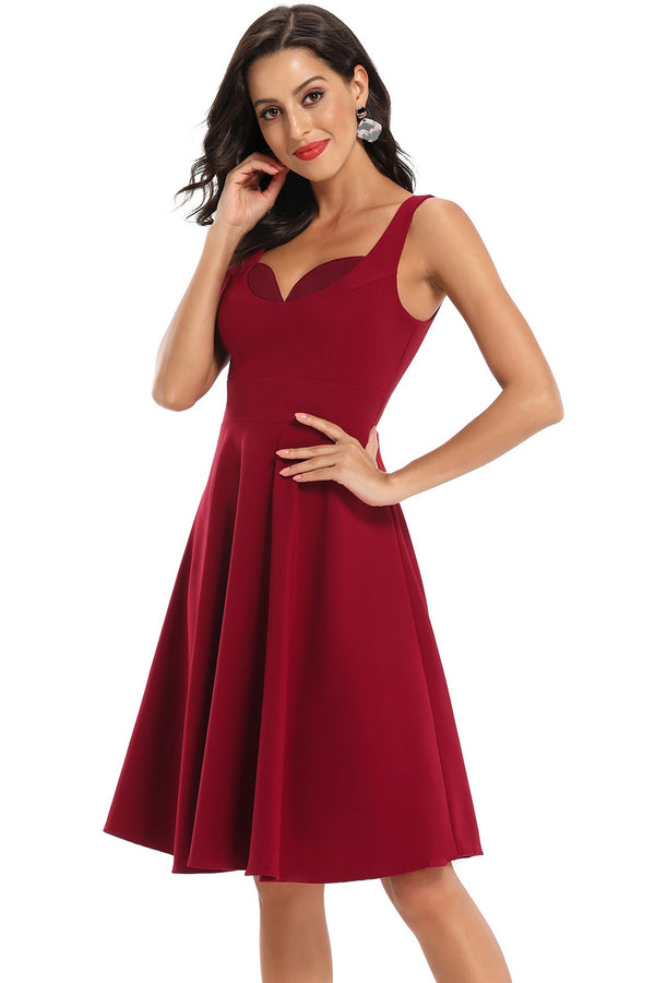Elegant Sweetheart Burgundy Short Party Dress