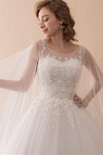 Tulle Vintage Wedding Dress with Cape Clock