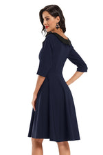 Vintage Crew Neck Burgundy Short Party Dress