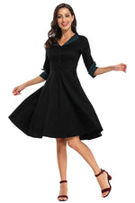 Elegant Black Half Sleeves Short Party Dress