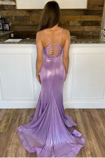 Simple Lilace Straps Mermaid Long Formal Dress