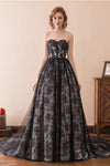 Sweetheart All Over Lace Long Prom Dress with Train