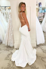 Elegant Open Back Mermaid Long Evening Dress