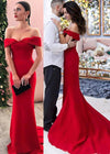 Gorgeous Mermaid Red Evening Dress with Off Shoulder