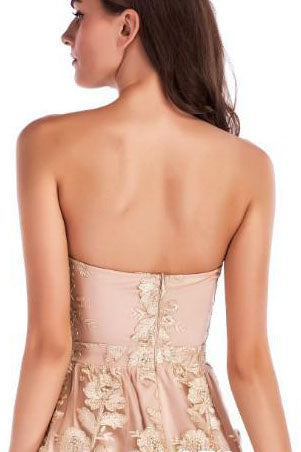 Strapless Appliques Short Cocktail Party Dress