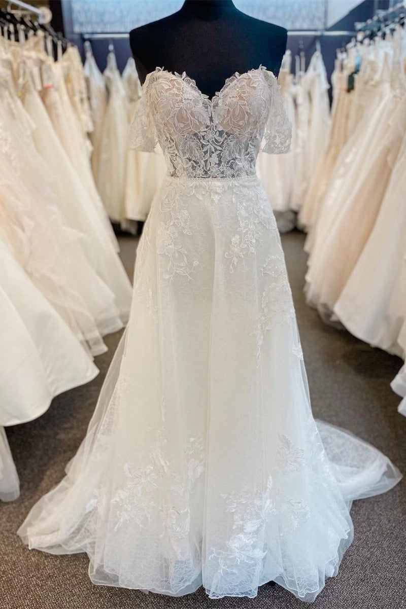 Pricess A-Line Straps Wedding dress with Appliques