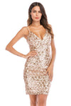 Spaghetti Straps Sheath Black Mini Party Dress