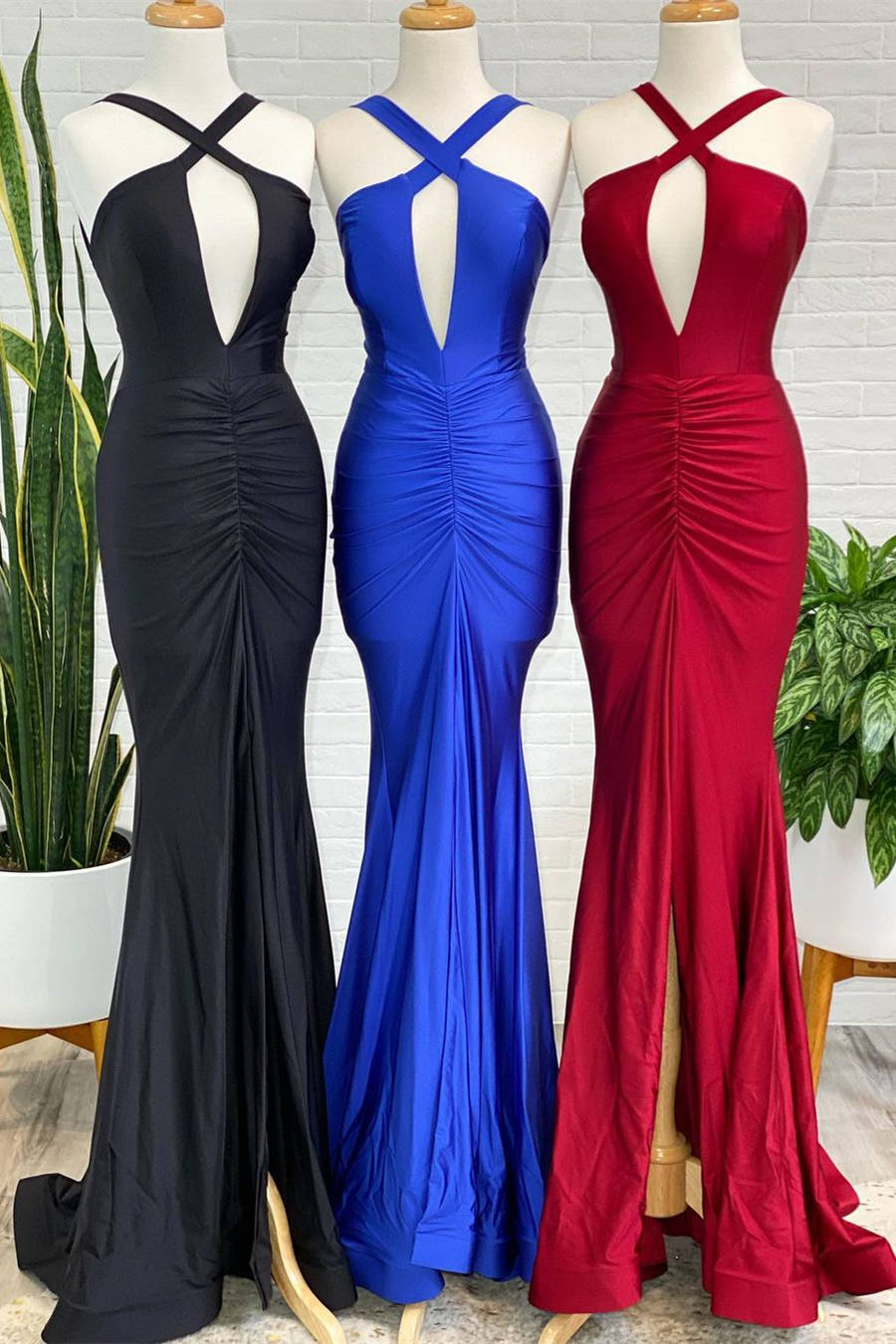 Sexy Key Hole Royal Blue Mermaid Long Prom Dress