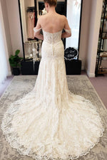 Long Off-the-Shoulder Mermaid Iovry Wedding Dress with Lace