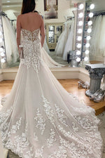 Princess Long Sweetheart Mermaid Ivory Wedding Dress with Lace