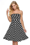 Strapless Dot Print Knee Length party Dress