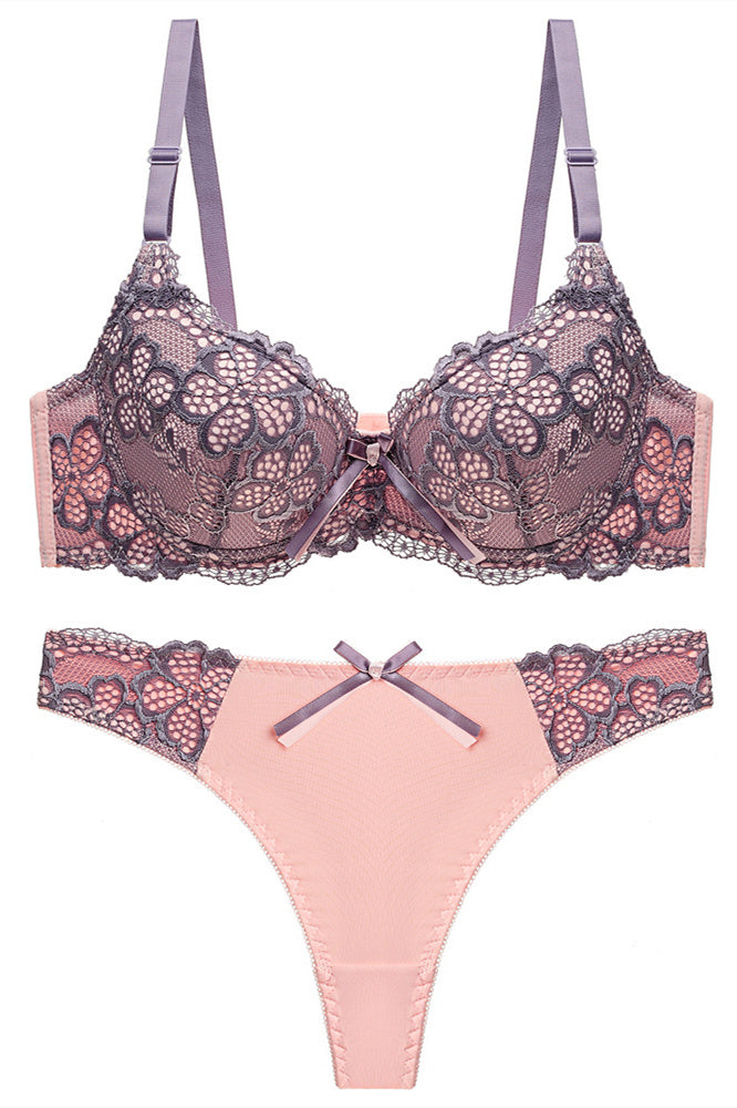 Red Lace and Blue Lingerie Set