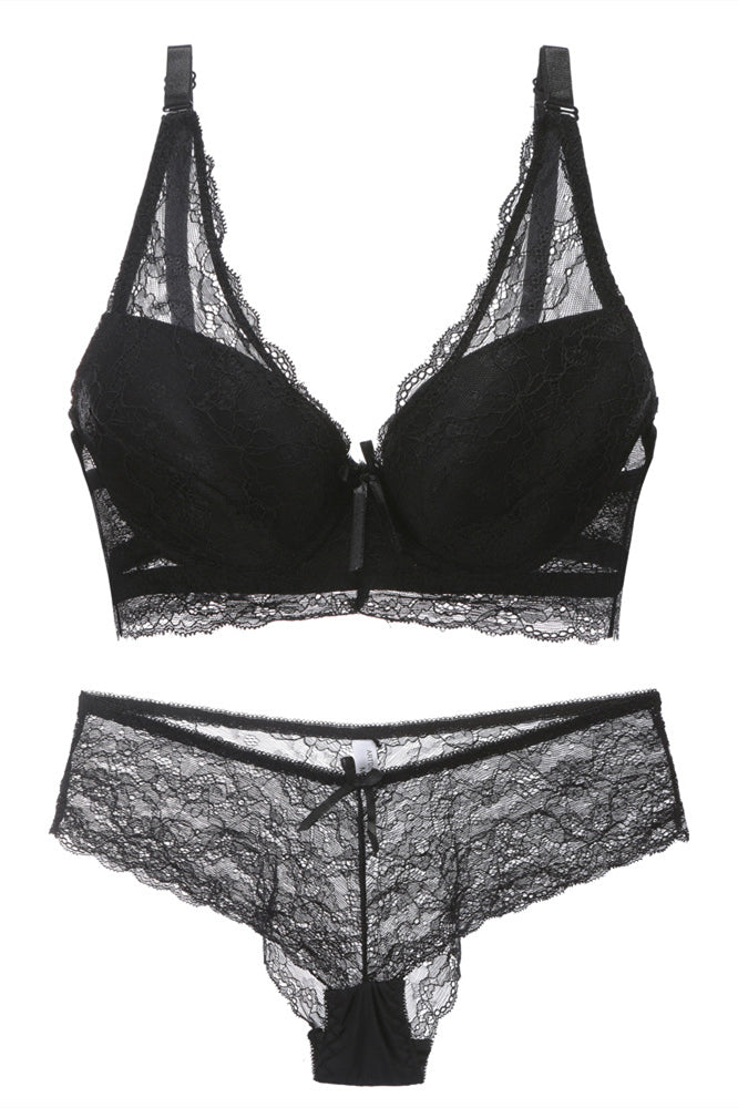 Sexy Dark Lace Lingerie Set – FancyVestido