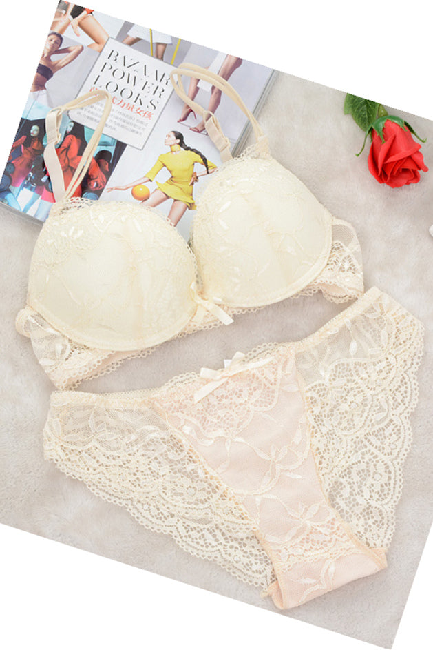 Free Shipping Ivory Lace Lingerie Set