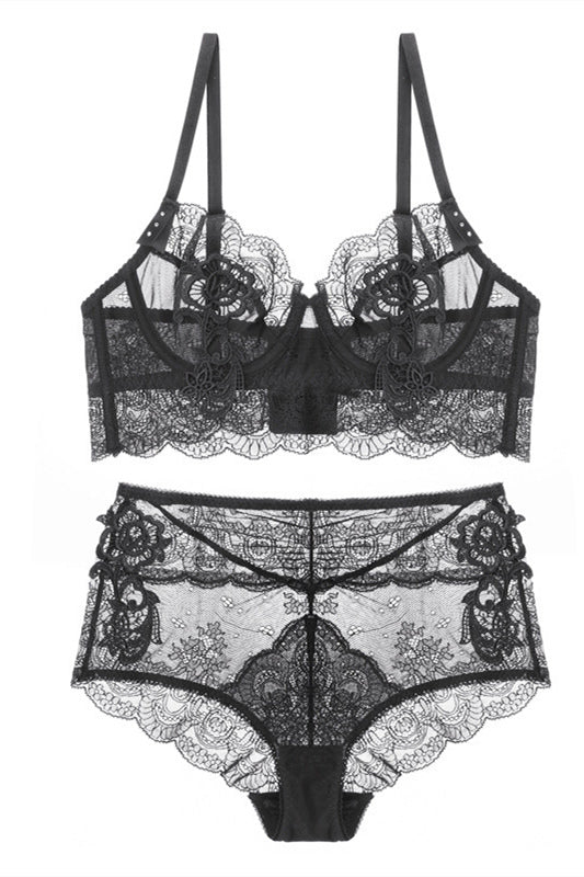 Free Shipping Illusion Grey Lace Lingerie Set FancyVestido Free Shipping Illusion Grey Lace Lingerie Set FancyVestido