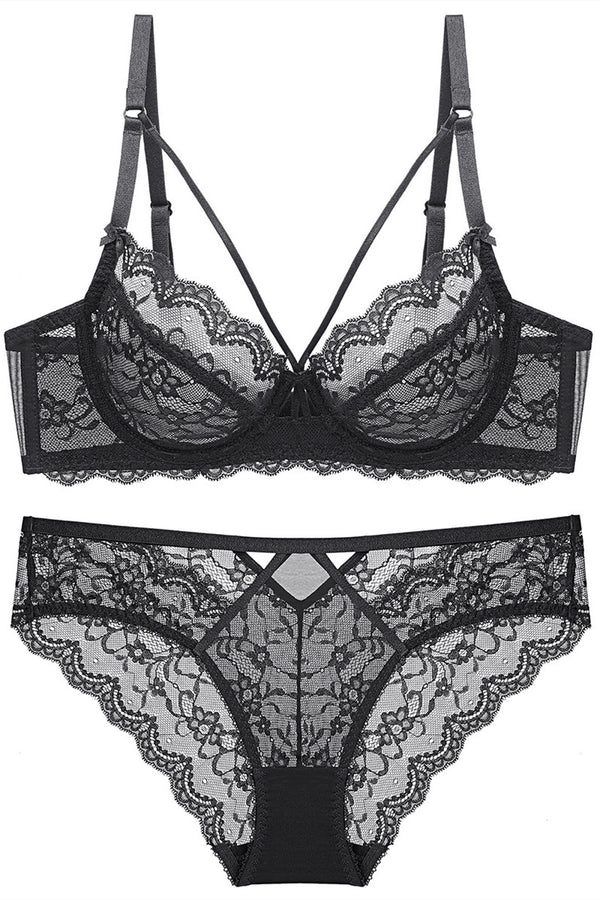 Free Shipping Pink Lace Lingerie Set