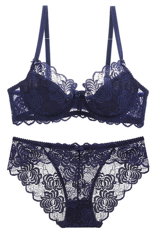 Free Shipping Grey Lace Lingerie Set