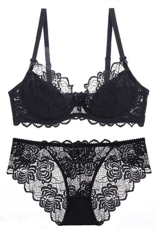 Free Shipping Grey Lace Lingerie Set
