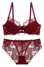 Free Shipping Grey Lace Lingerie Set