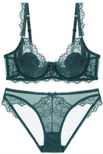 Sexy Dark Green Lace Lingerie Set